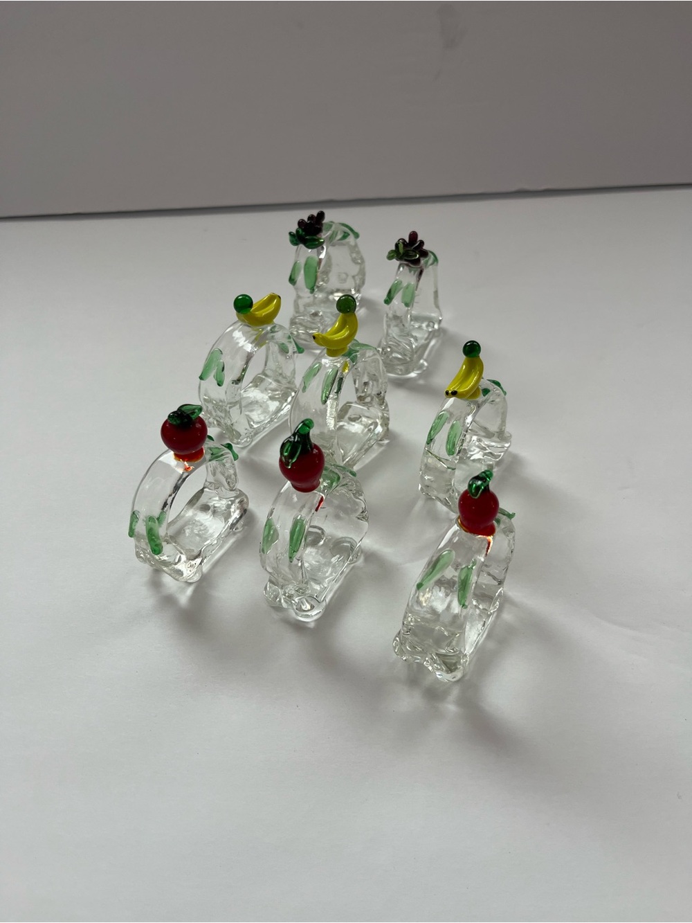 8-VTG Murano Blown Glass Napkin Rings